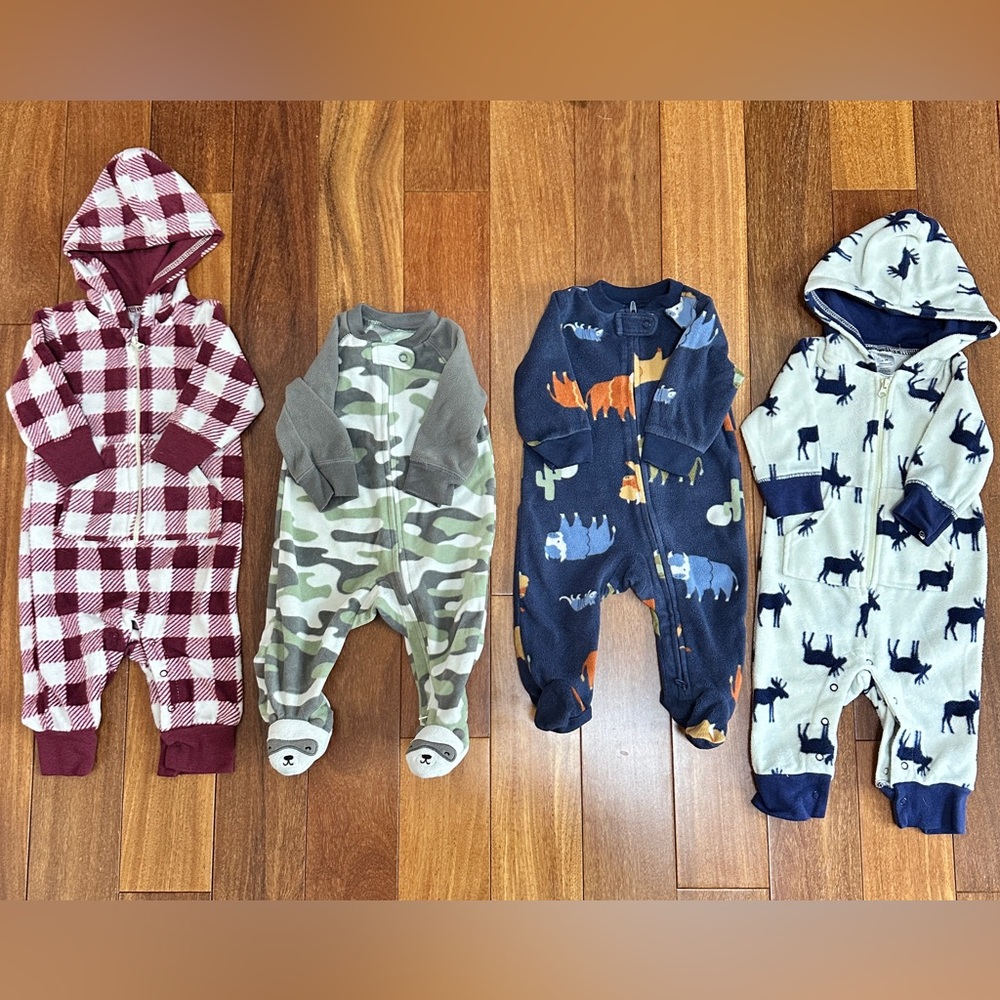 Plaid and Animal Print Kids One Piece Set